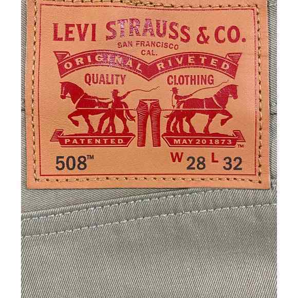Levis 508 Men's‎ Size 28x32 Regular Fit Tapered Leg Colorblock Beige/Blue L14 - Picture 6 of 6